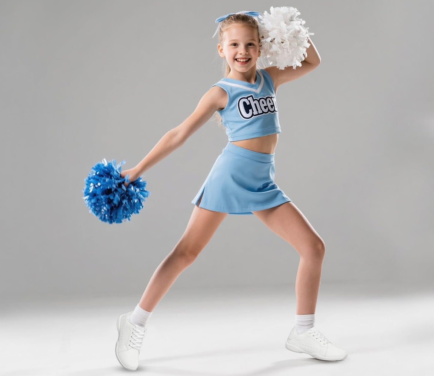 BAXINIER White Cheer Shoes for Girls Wide Toe Box Lightweight Youth Cheer Competition Shoes Athletic Gymnastics Training Dance Sneakers