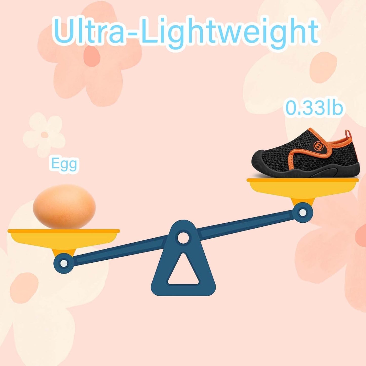 BAXINIER Toddler Tennis Shoes Boys Girls Lightweight Breathable Barefoot Shoes Wide Kids Slip On Sneakers