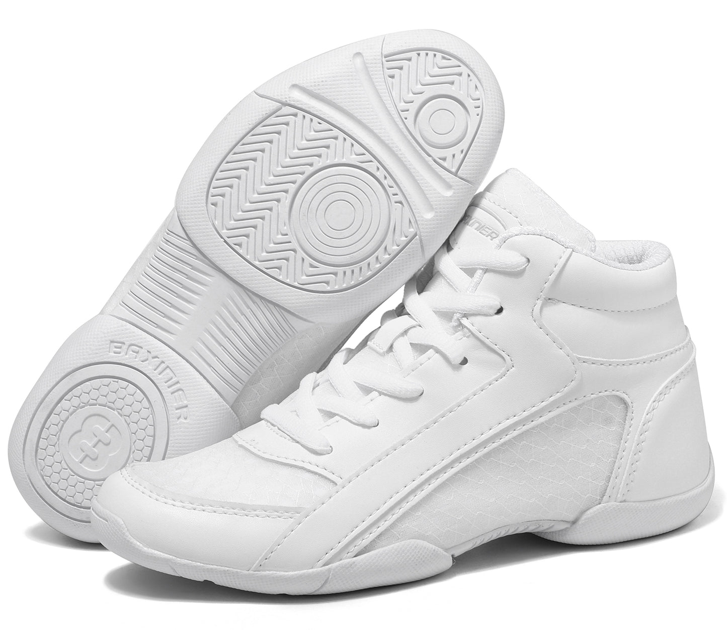 BAXINIER Meninas Cano Alto Branco Sapatos de Líder de Torcida Leves Jovens Mulheres Tênis de Dança de Torcida