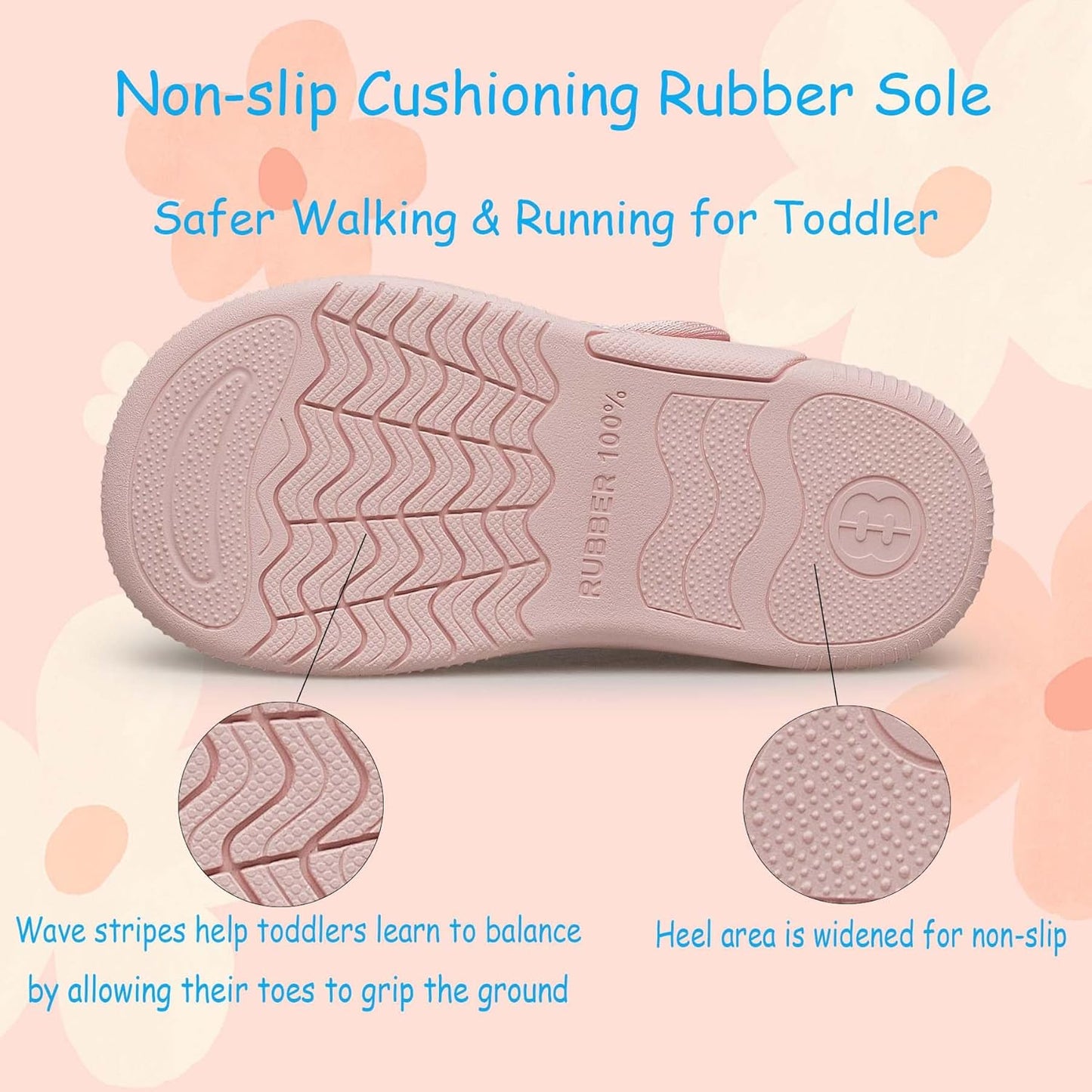 BAXINIER Toddler Tennis Shoes Boys Girls Lightweight Breathable Barefoot Shoes Wide Kids Slip On Sneakers