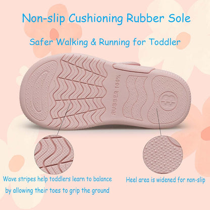 BAXINIER Toddler Tennis Shoes Boys Girls Lightweight Breathable Barefoot Shoes Wide Kids Slip On Sneakers