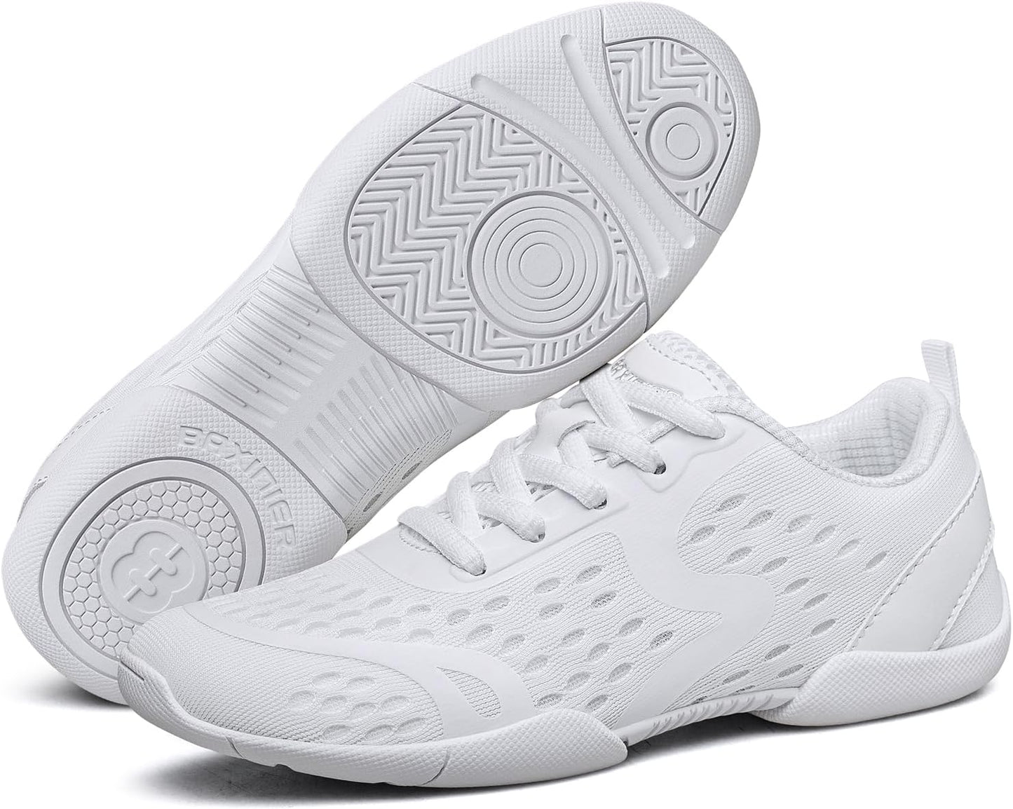 Girls White Cheerleading Shoes Breathable Youth Cheer Sneakers Cheerleader Competition Athletic Training Dance Tennis Shoes