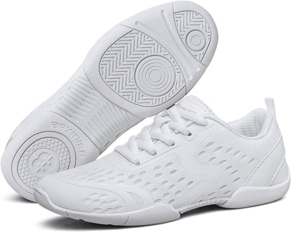 Girls White Cheerleading Shoes Breathable Youth Cheer Sneakers Cheerleader Competition Athletic Training Dance Tennis Shoes