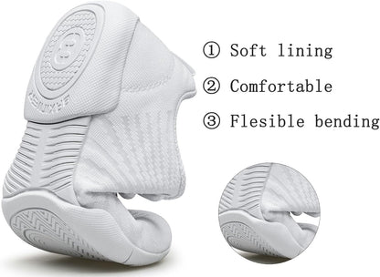 BAXINIER Girls White Cheerleading Shoes Youth Competition Cheer Sneakers Lightweight Athletic Training Dance Tennis Walking Shoes