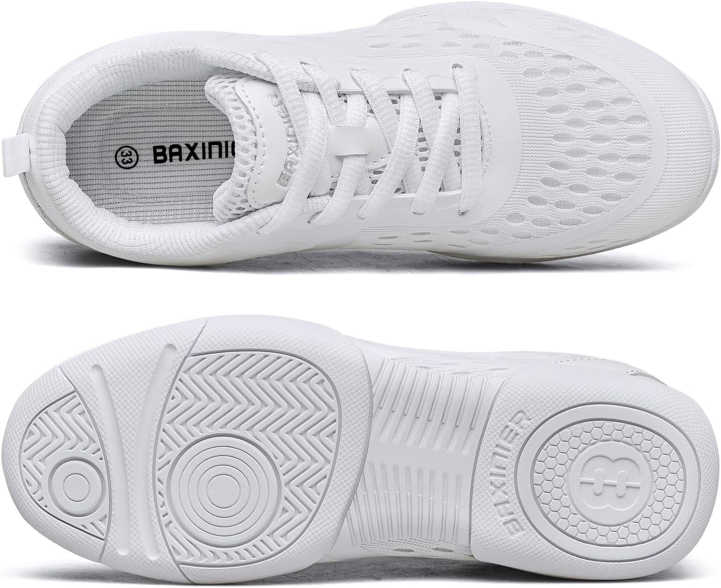 Girls White Cheerleading Shoes Breathable Youth Cheer Sneakers Cheerleader Competition Athletic Training Dance Tennis Shoes