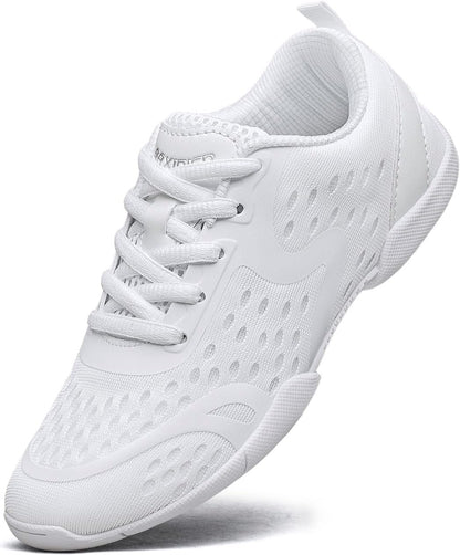 Girls White Cheerleading Shoes Breathable Youth Cheer Sneakers Cheerleader Competition Athletic Training Dance Tennis Shoes