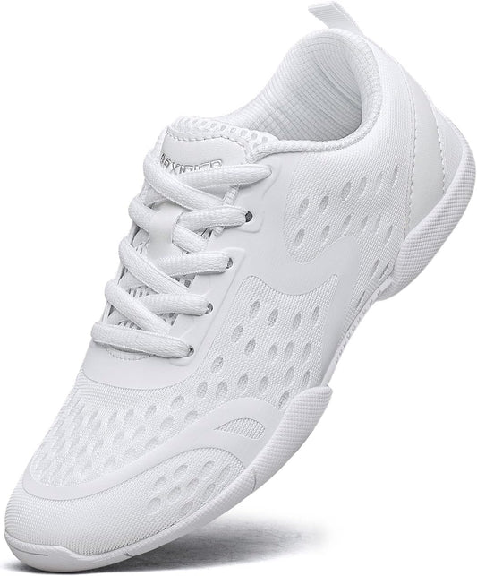 Girls White Cheerleading Shoes Breathable Youth Cheer Sneakers Cheerleader Competition Athletic Training Dance Tennis Shoes