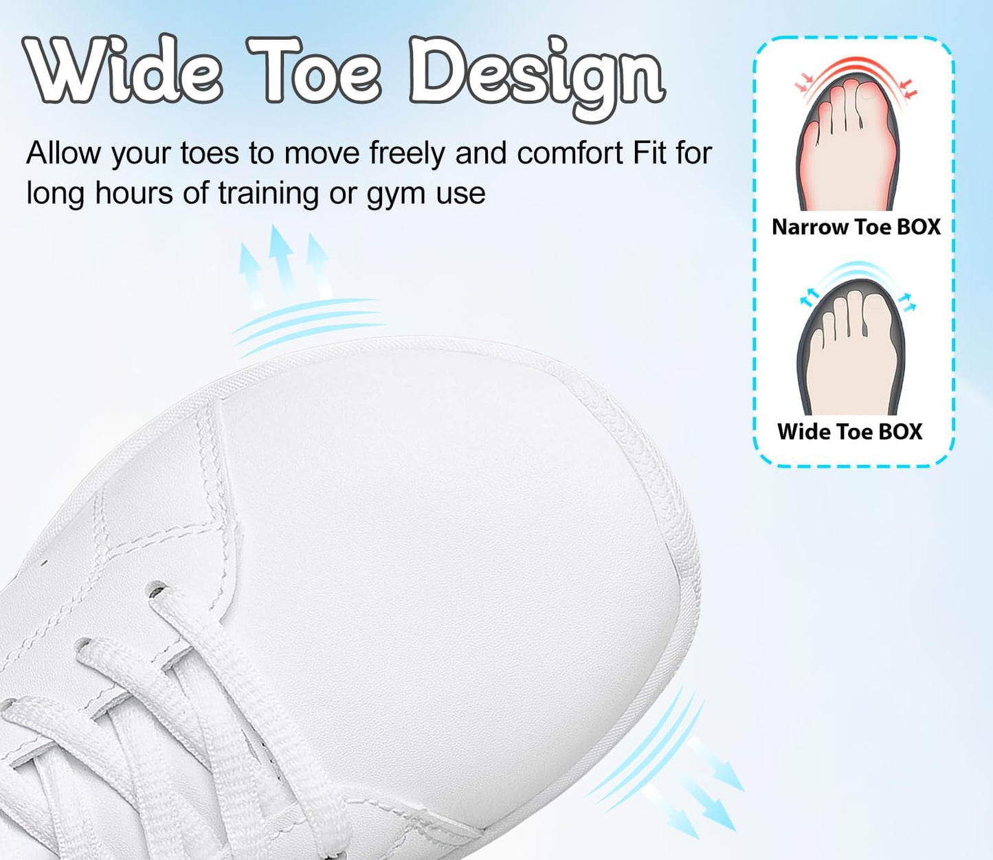 BAXINIER White Cheer Shoes for Girls Wide Toe Box Lightweight Youth Cheer Competition Shoes Athletic Gymnastics Training Dance Sneakers