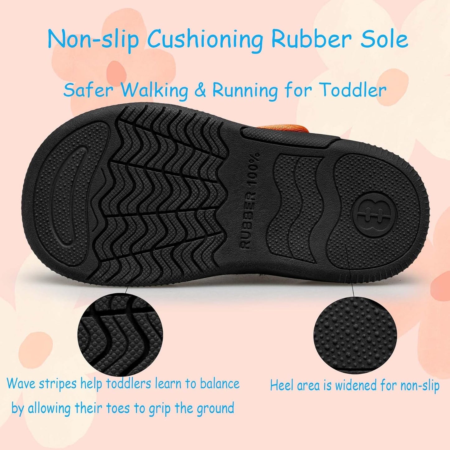 BAXINIER Toddler Tennis Shoes Boys Girls Lightweight Breathable Barefoot Shoes Wide Kids Slip On Sneakers