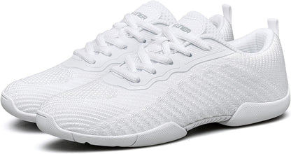 BAXINIER White Cheer Shoes for Girls Youth Cheerleading Shoes Breathable Tumbling Gymnastics Competition Tennis Dancing Sneakers