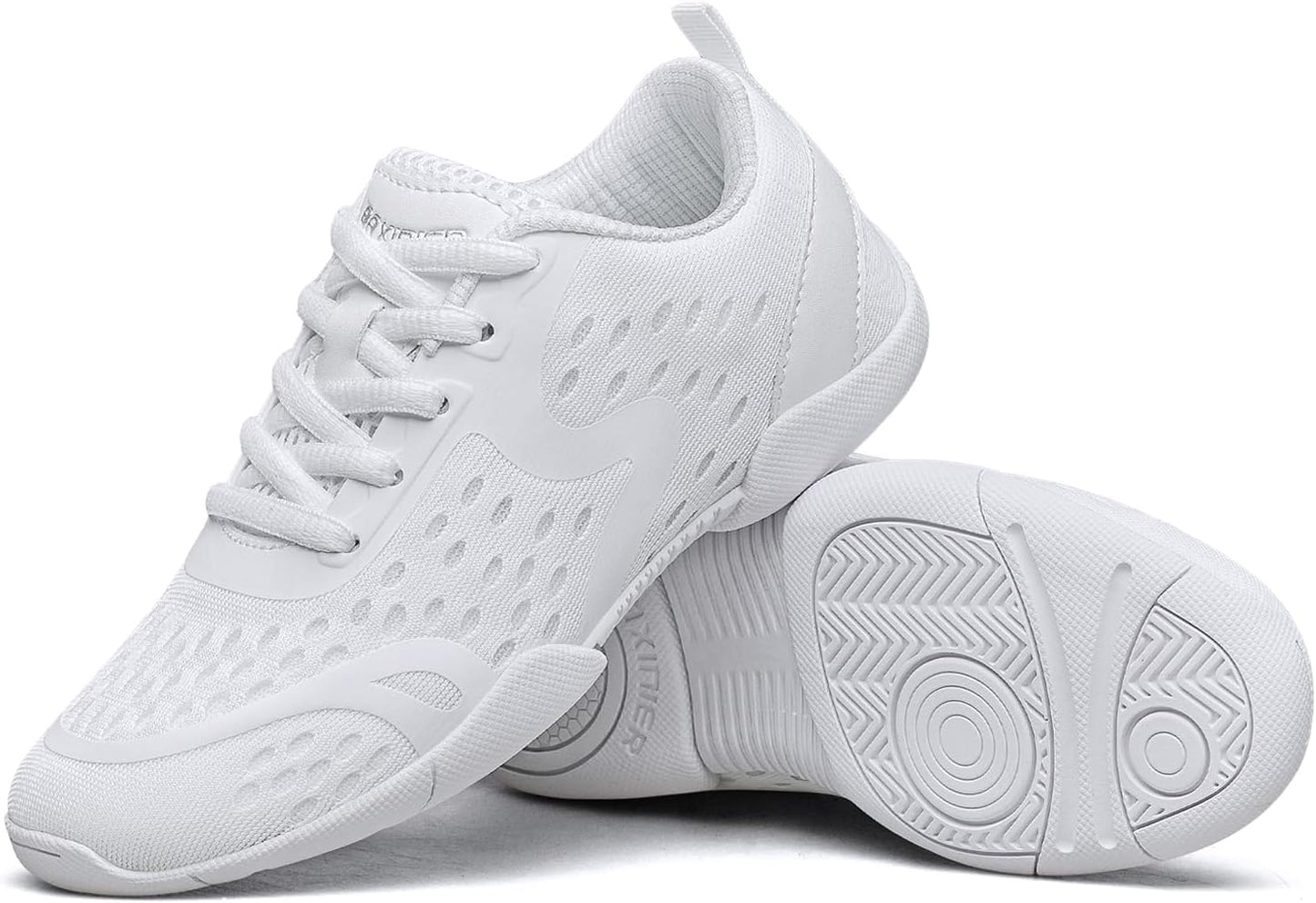 Girls White Cheerleading Shoes Breathable Youth Cheer Sneakers Cheerleader Competition Athletic Training Dance Tennis Shoes