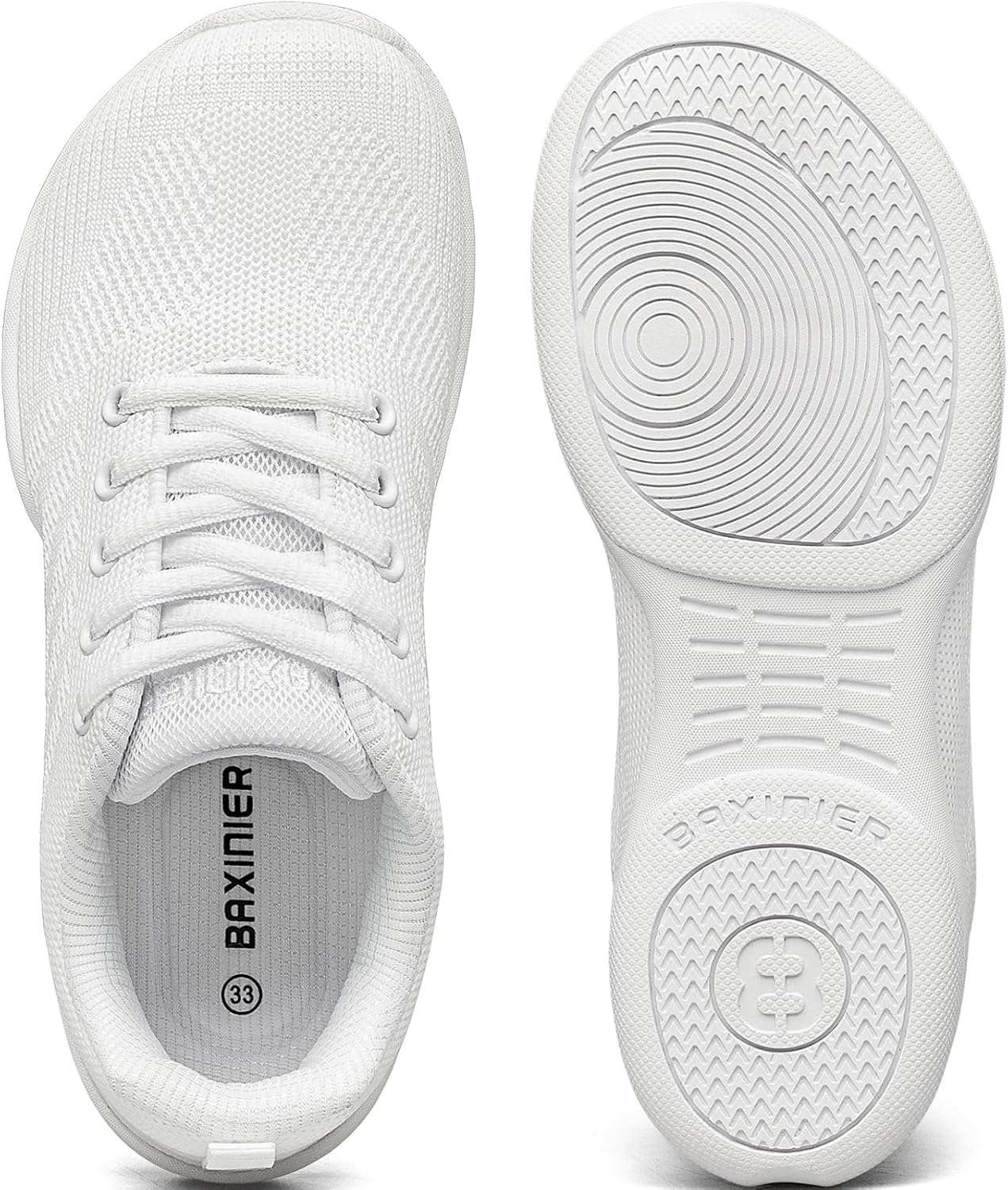 BAXINIER Girls Wide Cheer Shoes Toddler White Cheerleading Shoes Lightweight Youth Competition Training Dance Tennis Sneakers