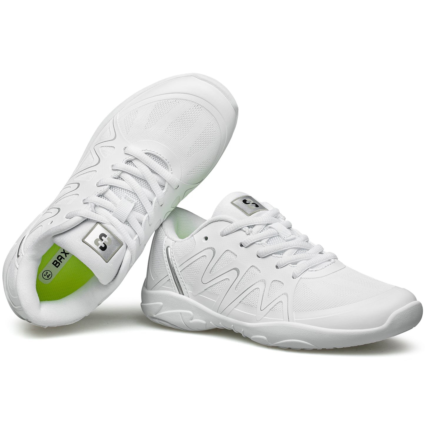 BAXINIER Meninas Branco Cheerleading Dança Sapatos Leves Juventude Competição Cheer Tênis Crianças Treinamento Tênis