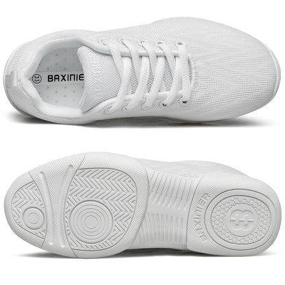 BAXINIER Meninas Sapatos de Torcida Brancos Sapatos de Dança de Torcida Leves Tênis de Competição Juvenil Treinamento Atlético Tênis Sapatos de Caminhada