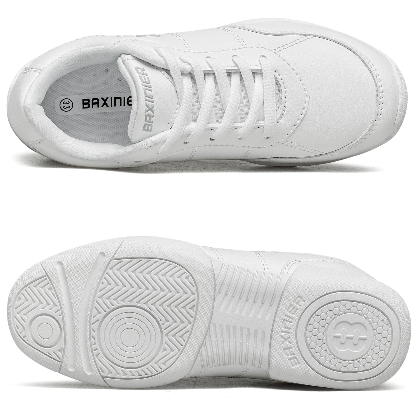 BAXINIER Meninas Branco Cheerleading Shoes Leve Juventude Cheer Competição Tênis Crianças Treinamento Dança Tênis Caminhada Sapatos