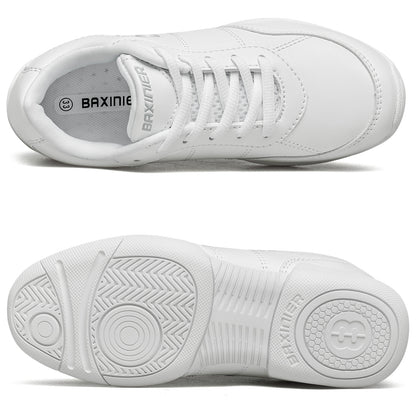 BAXINIER Meninas Branco Cheerleading Shoes Leve Juventude Cheer Competição Tênis Crianças Treinamento Dança Tênis Caminhada Sapatos