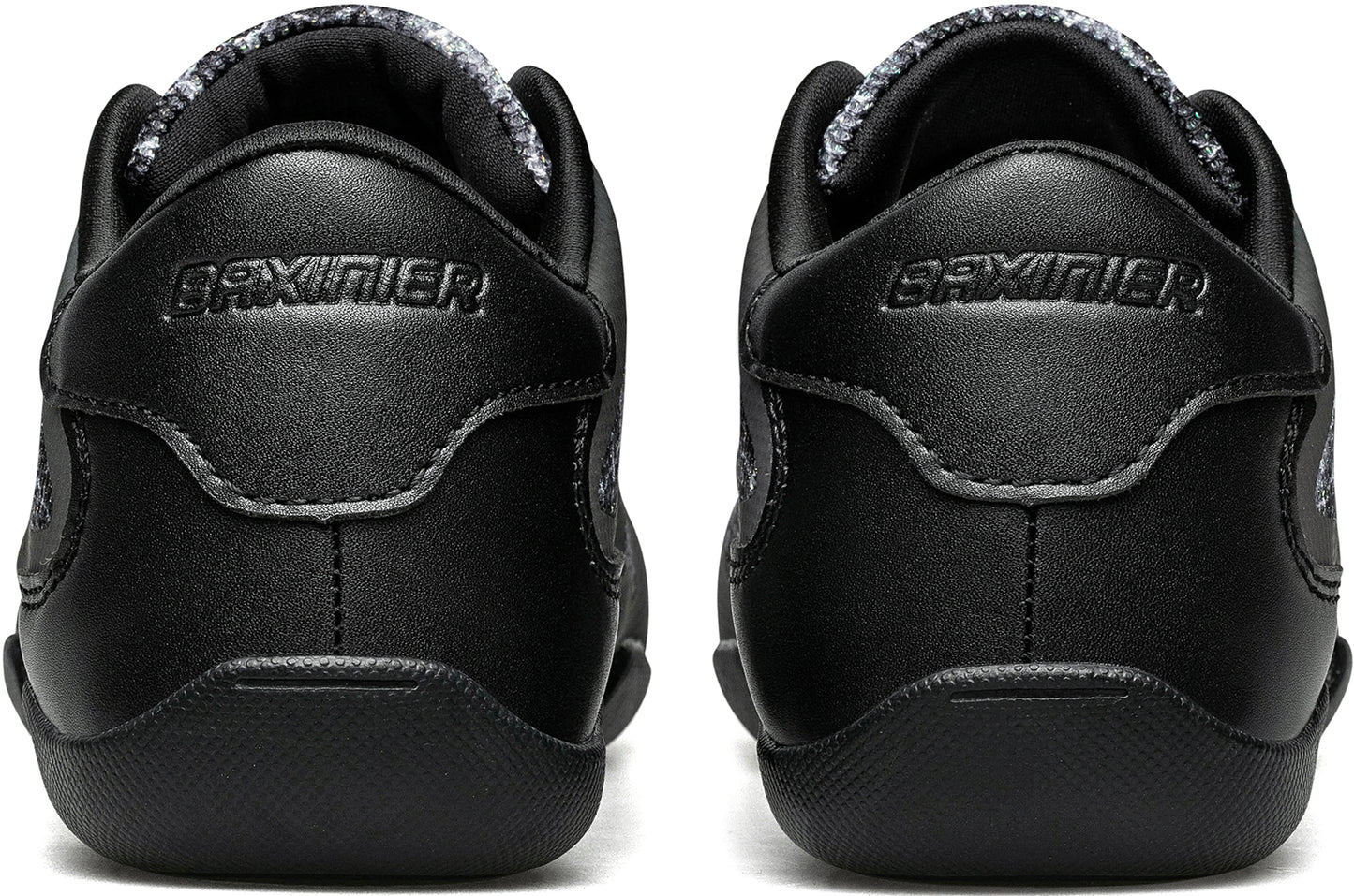 BAXINIER Sapatos de torcida pretos para meninas Sapatos de dança para líderes de torcida Sapatos de tênis de treinamento Sapatos esportivos de competição para jovens