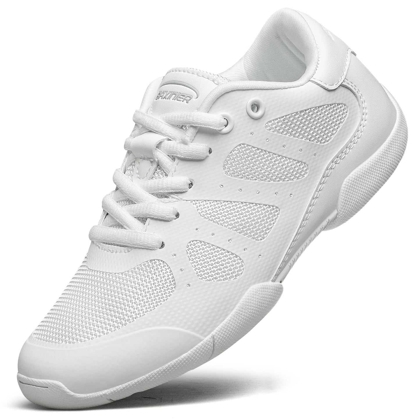 BAXINIER Girls Cheer Shoes Sapatos de dança de torcida brancos Tênis de competição para jovens