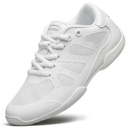 BAXINIER Girls Cheer Shoes Sapatos de dança de torcida brancos Tênis de competição para jovens
