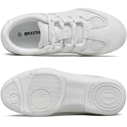 BAXINIER Meninas Branco Cheerleading Shoes Juventude Leve Competição Cheer Sneakers Crianças Respirável Sapatos de Dança