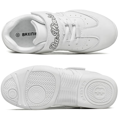BAXINIER Meninas Branco Cheerleading Shoes Leve Juventude Competição Cheer Sneakers Crianças Treinamento Dança Tênis Esporte Sapatos