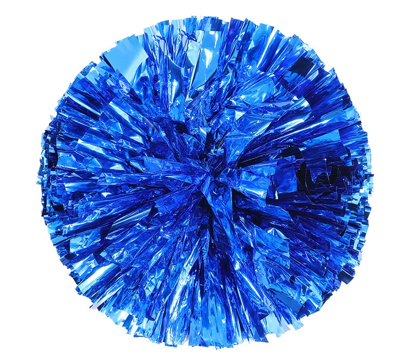 BAXINIER Anel alça colorida e duas cores metal cheerleading pompom metálico sólido 11 polegadas