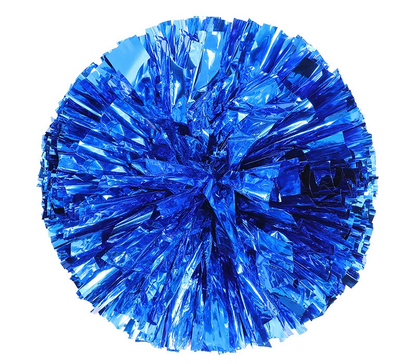 BAXINIER Anel alça colorida e duas cores metal cheerleading pompom metálico sólido 11 polegadas