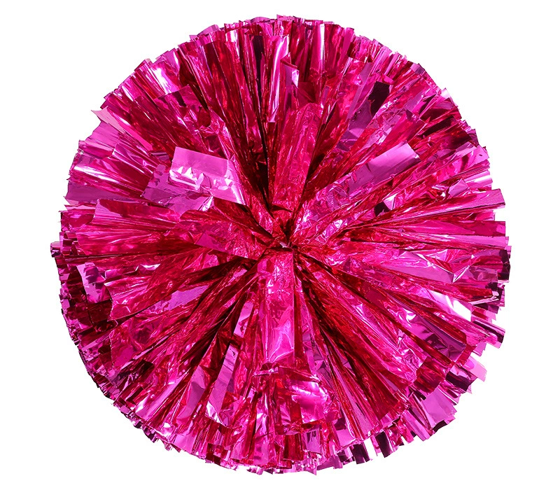 BAXINIER Anel alça colorida e duas cores metal cheerleading pompom metálico sólido 11 polegadas