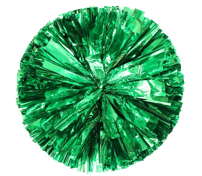 BAXINIER Anel alça colorida e duas cores metal cheerleading pompom metálico sólido 11 polegadas