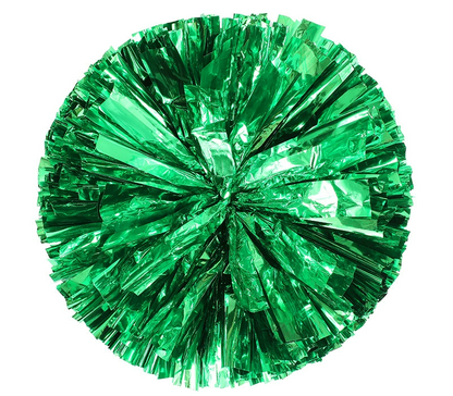 BAXINIER Anel alça colorida e duas cores metal cheerleading pompom metálico sólido 11 polegadas
