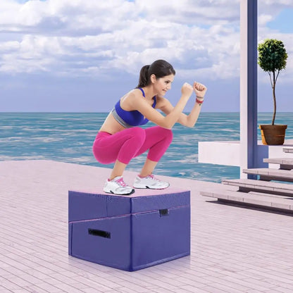 BAXINIER Portable Wedge Gymnastics Mat Foldable Design High-Density EPE Foam for Home Gym Yoga Stretching Kindergarten Safe Jumping Box