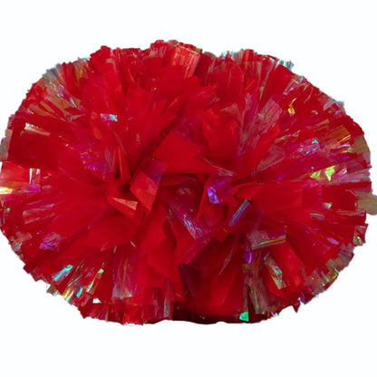 BAXINIER Flower Ball Cheerleader Pom Poms（6pair） Flower Ball Handle Rainbow Colorful Refueling Props