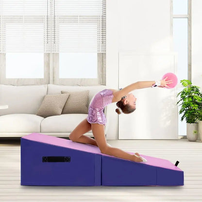 BAXINIER Portable Wedge Gymnastics Mat Foldable Design High-Density EPE Foam for Home Gym Yoga Stretching Kindergarten Safe Jumping Box