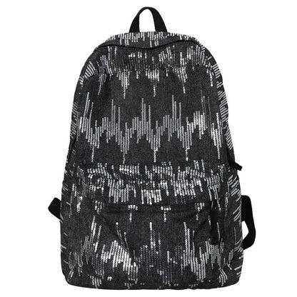 BAXINIER Sequin Backpack Large Capacity Schoolbag Travel Bag
