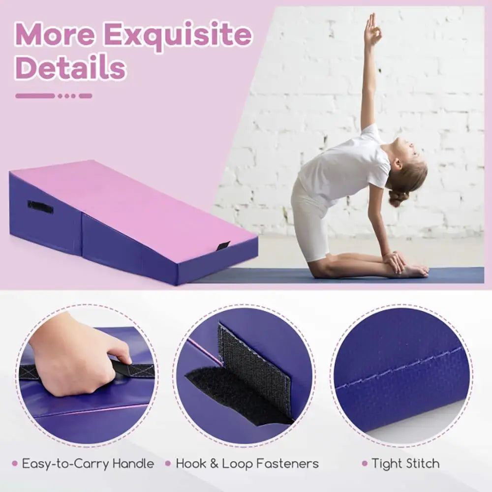 BAXINIER Portable Wedge Gymnastics Mat Foldable Design High-Density EPE Foam for Home Gym Yoga Stretching Kindergarten Safe Jumping Box