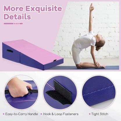 BAXINIER Portable Wedge Gymnastics Mat Foldable Design High-Density EPE Foam for Home Gym Yoga Stretching Kindergarten Safe Jumping Box